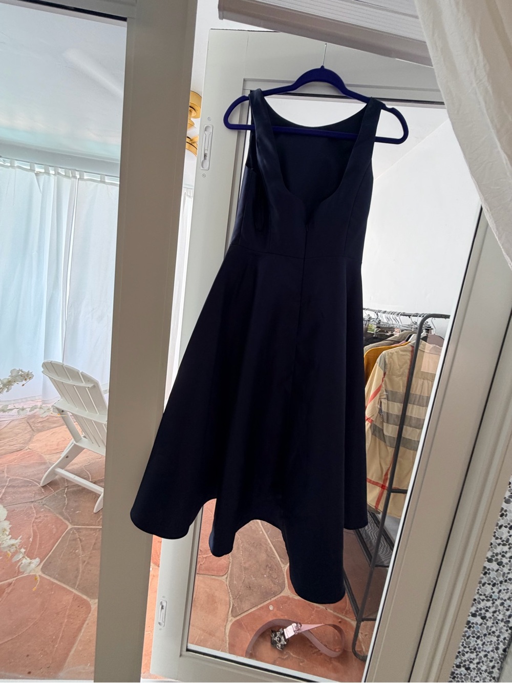 ALFRED SUNG Navy Sleeveless High-Low Fit-and-Flare Dress - Picture 7 of 10